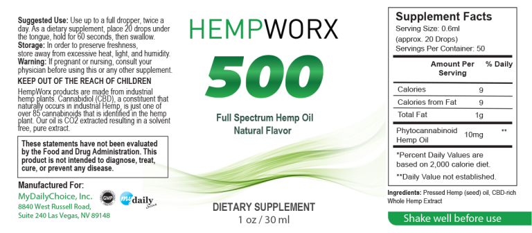 CBD Hempworx 500